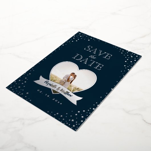 Invitation En Aluminium Mariage photo simple moderne en couple Enregistrer (Rotation)