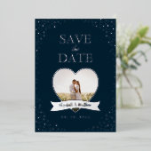 Invitation En Aluminium Mariage photo simple moderne en couple Enregistrer (Debout devant)
