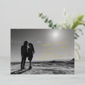 Invitation En Aluminium Mariage photo unique manuscrit Enregistrer la date (Debout devant)