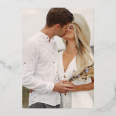 Invitation En Aluminium Mariage photo Violet Elegant Foil Script (Verso)