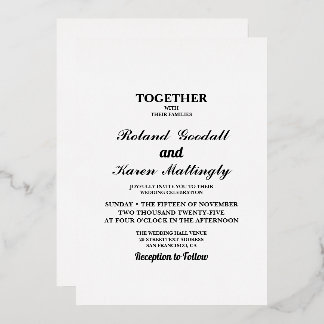Invitation En Aluminium Mariage plat