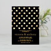 Invitation En Aluminium Mariage Pois moderne Real (Debout devant)