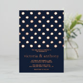 Invitation En Aluminium Mariage Pois moderne Real (Debout devant)