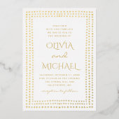 Invitation En Aluminium Mariage pois or. Élégant géométrique simple (Recto)