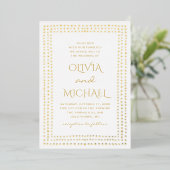 Invitation En Aluminium Mariage pois or. Élégant géométrique simple (Debout devant)