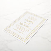 Invitation En Aluminium Mariage pois or. Élégant géométrique simple (Rotation)