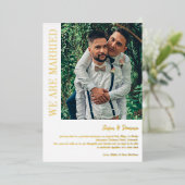 Invitation En Aluminium Mariage Privé Cérémonie Intime Photo Élégante (Debout devant)