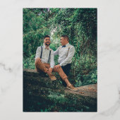 Invitation En Aluminium Mariage Privé Cérémonie Intime Photo Élégante (Verso)