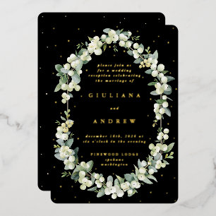 Invitation En Aluminium Mariage Réception seulement Snowberry+Eucalyptus N