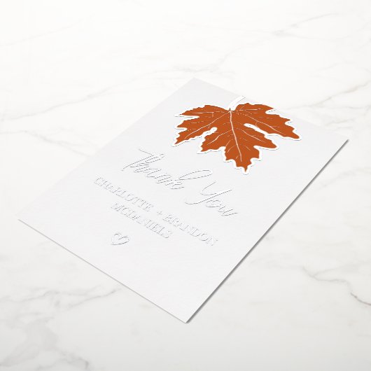 Invitation En Aluminium Mariage Remerciement Feuille d'érable Automne Oran (Rotation)