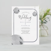 Invitation En Aluminium Mariage rétro Disco (Debout devant)