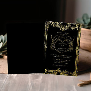 Invitation En Aluminium Mariage rétro Halloween crâne gothique