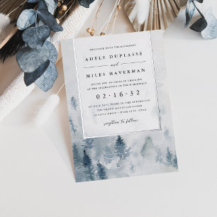 Invitation En Aluminium Mariage Rêverie d'Hiver Argent