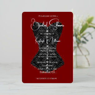 Invitation En Aluminium Mariage Robe de soirée Corset Noir