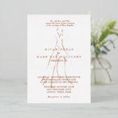 Invitation En Aluminium Mariage robe mariée Parents Mariage Rose Or (Debout devant)