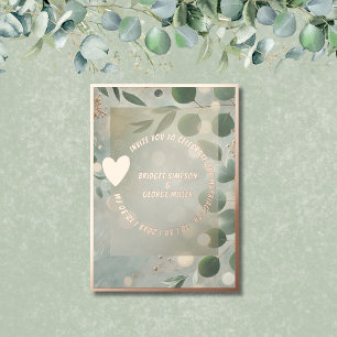 Invitation En Aluminium Mariage romantique à la sauge verte et à l'eucalyp