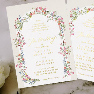 Invitation En Aluminium mariage romantique délicat floral arch printemps j