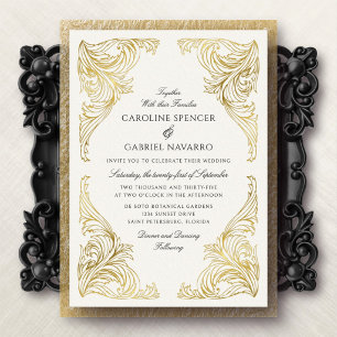 Invitation En Aluminium Mariage Romantique Luxueux Orné