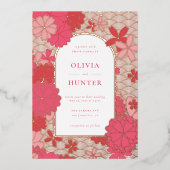 Invitation En Aluminium Mariage rose (Recto)
