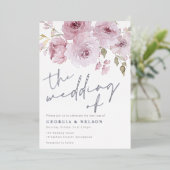 Invitation En Aluminium Mariage Rose Blush & Silver Dusty (Debout devant)