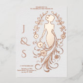 Invitation En Aluminium Mariage rose de mariée Gold Foil (Recto)