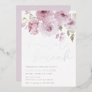 Invitation En Aluminium Mariage rose et argent, petit déjeuner de mariage