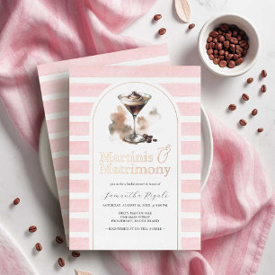Invitation En Aluminium Mariage rose et or rose avec Martini Espresso