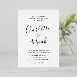 Invitation En Aluminium Mariage Rose Gold Foil 