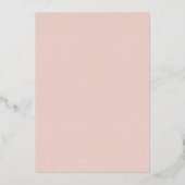 Invitation En Aluminium Mariage rose Gold Foil & Blush Flower (Verso)