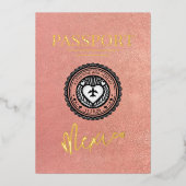 Invitation En Aluminium Mariage rose Gold Mexico Passport (Recto)