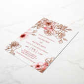 Invitation En Aluminium Mariage rose Gold Rose cerisier en fleurs (Rotation)