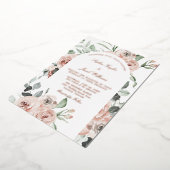 Invitation En Aluminium Mariage rose or rose floral Eucalyptus (Rotation)