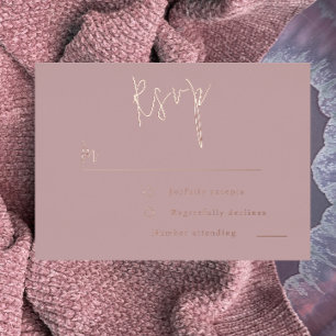 Invitation En Aluminium Mariage Rose Poussiéreuse Or Rose, RSVP de l'enter