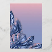 Invitation En Aluminium Mariage | Rose Poussiéreux Bleu Poussiéreux Feuill (Verso)