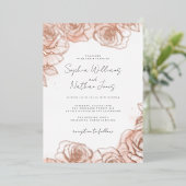 Invitation En Aluminium Mariage Rose rose pâle (Debout devant)