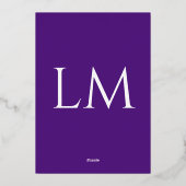 Invitation En Aluminium Mariage Royal Violet (Points Rétro) (Verso)