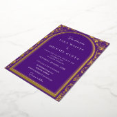 Invitation En Aluminium Mariage Royal Violet (Points Rétro) (Rotation)