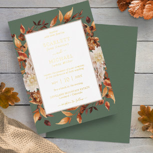 Invitation En Aluminium Mariage Rustique de Feuilles