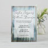 Invitation En Aluminium Mariage rustique de la forêt de Misty (Debout devant)