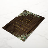 Invitation En Aluminium Mariage rustique vert bois Enregistrer la date (Rotation)