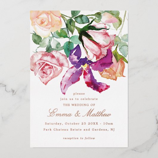 Invitation En Aluminium Mariage rustique Wild Elegance (Recto)