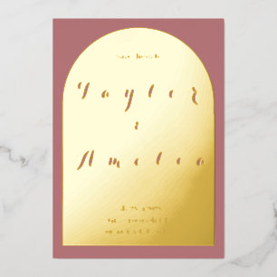 Invitation En Aluminium Mariage Sauvez la date Boho Arch Dusty rose Real