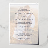 Invitation En Aluminium Mariage Silver Photo Moderne (Recto)