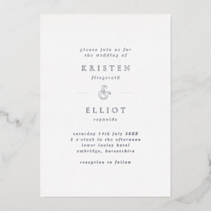 Invitation En Aluminium Mariage simple à huile d'argent