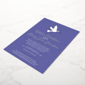 Invitation En Aluminium Mariage simple avec photo en bleu argenté (Rotation)