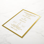 Invitation En Aluminium Mariage simple cadre de feuille d'or (Rotation)