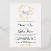 Invitation En Aluminium Mariage simple de couronne de monogramme (Recto)