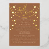 Invitation En Aluminium Mariage simple d'infiltration d'automne (Recto)