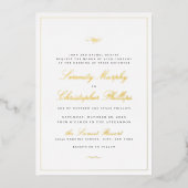 Invitation En Aluminium Mariage simple élégance classique or script (Recto)