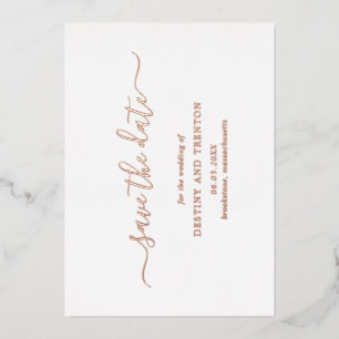 Invitation En Aluminium Mariage Simple Élégant Enregistrez la Date